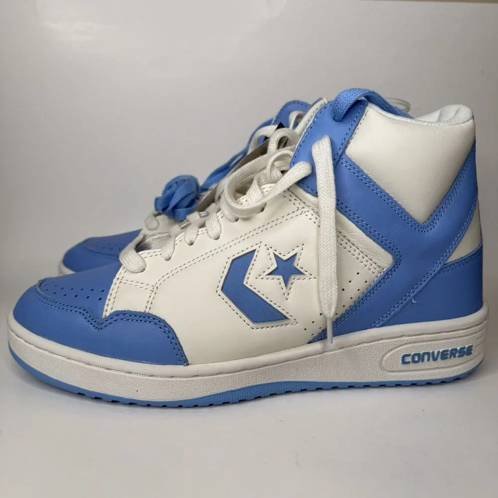 Converse Weapon Mid Shoes Mens 10.5 UNC Retro University Blue White NWT A10597C